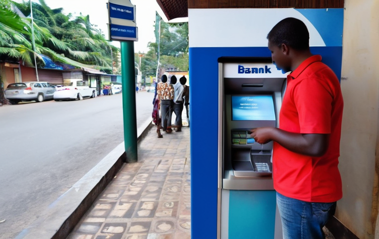 기니에서 신용카드 사용 가능 여부 - A vibrant scene inside a modern, well-lit supermarket in Conakry, Guinea. A person (gender-neutral, ...